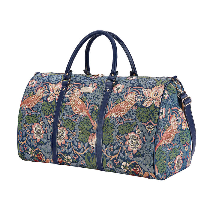 William Morris Strawberry Thief Blue - Big Holdall Bag-1