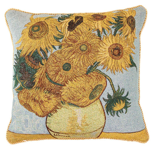 Van Gogh Sun Flower - Cushion Cover Art 45cm*45cm-0