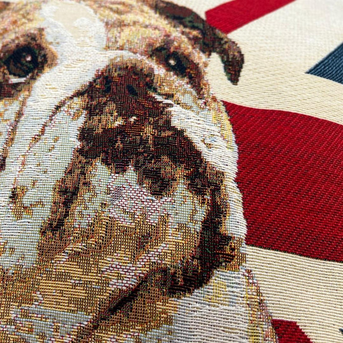 Union Jack Bulldog - Panelled Cushion Cover 45cm*45cm-1