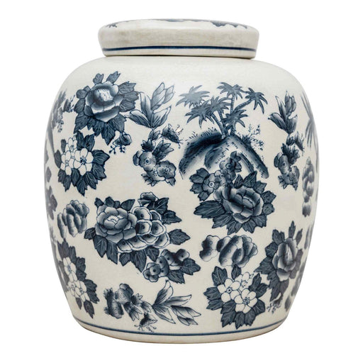 Mandela Island Grey & White 9" Ginger Jar - Kozeenest