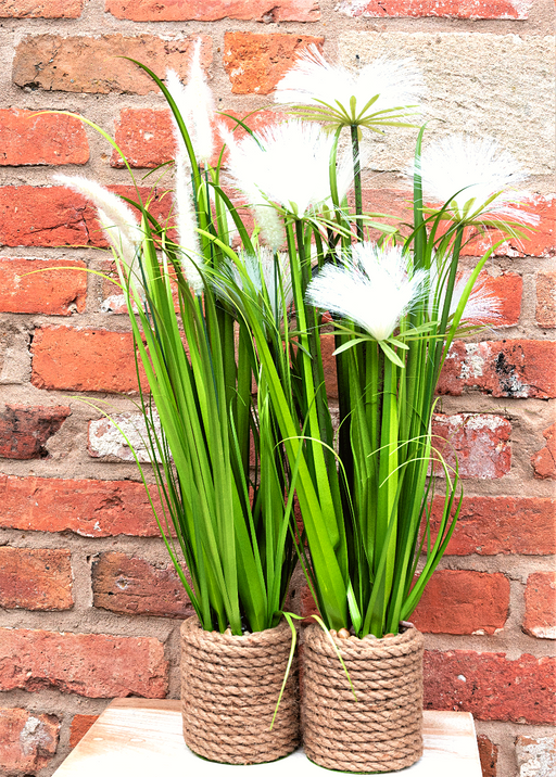 Set of 2 Artificial Standing Grass in Roped Pot - Kozeenest