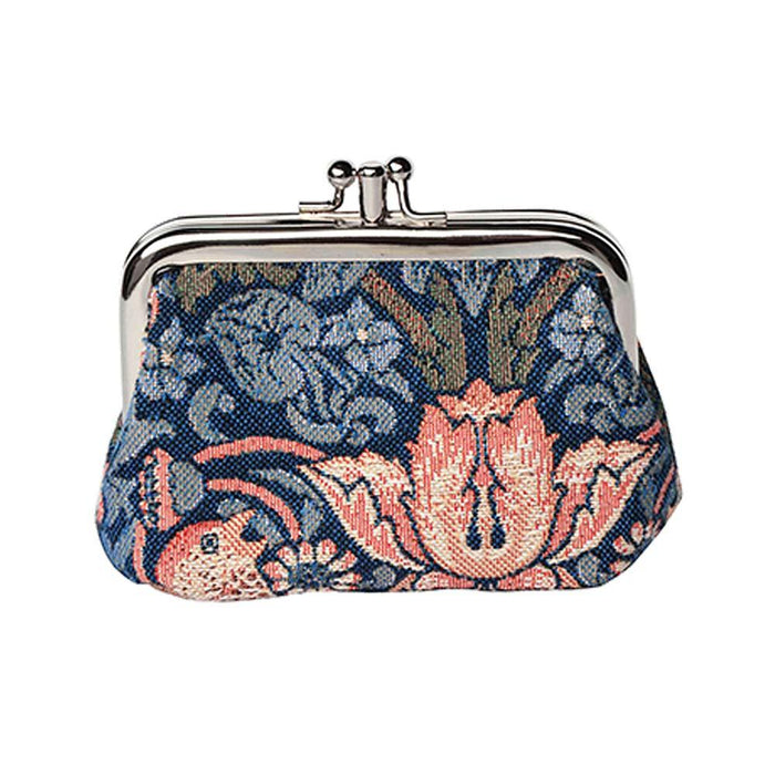 William Morris Strawberry Thief Blue - Frame Purse-0