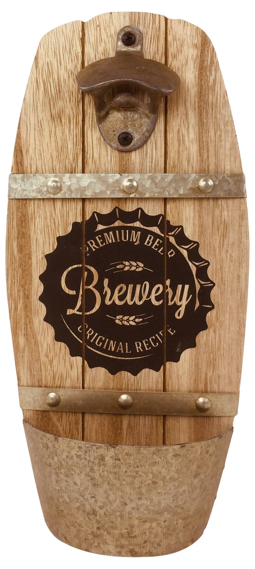 Wall Hanging Brewery Barrel Bottle Opener - Kozeenest