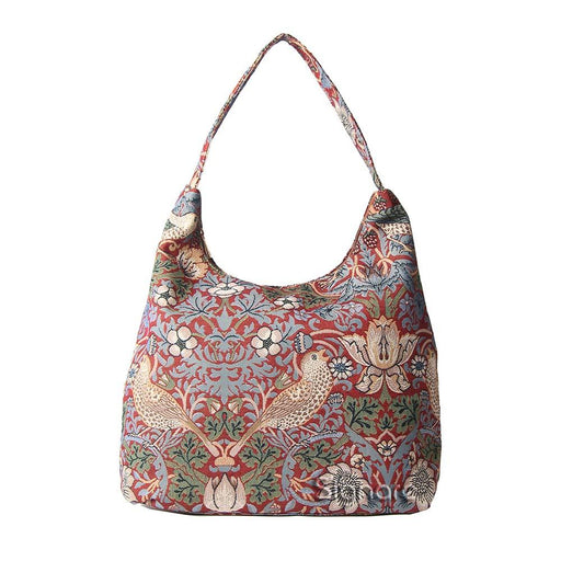 William Morris Strawberry Thief Red - Hobo Bag-0