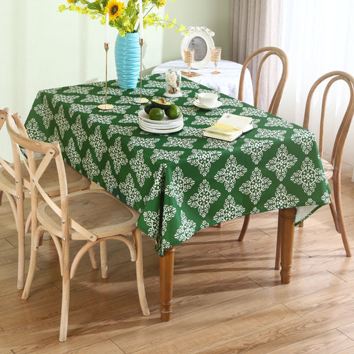 Water Resistant Indoor Outdoor Table Cloth 137x185 CM (Green) - Design TC3-1