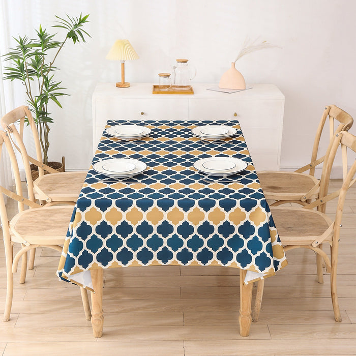 Water Resistant Indoor Outdoor Table Cloth 137x185 CM (Blue)-1