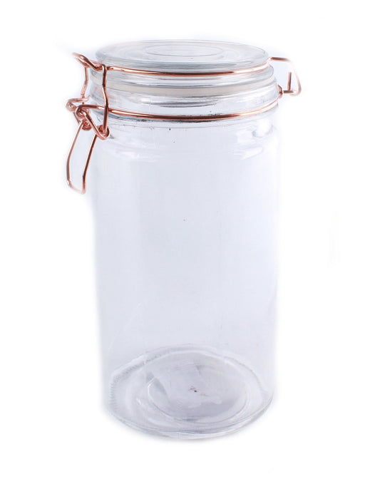 Storage Jar, Glass with Copper Wire Fastening - Kozeenest