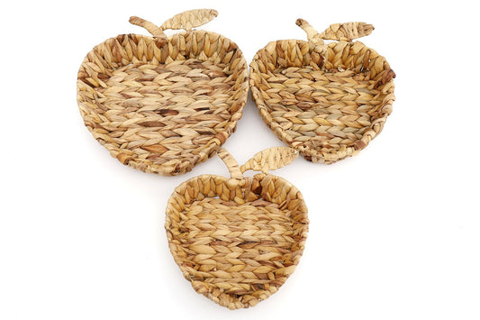 Rattan Apple Shape Basket Trays - Kozeenest