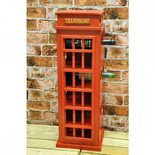 Wooden Telephone Box Wine Rack 77cm - Kozeenest