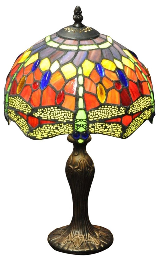 Red Dragonfly Tiffany Lamp 10" - Kozeenest