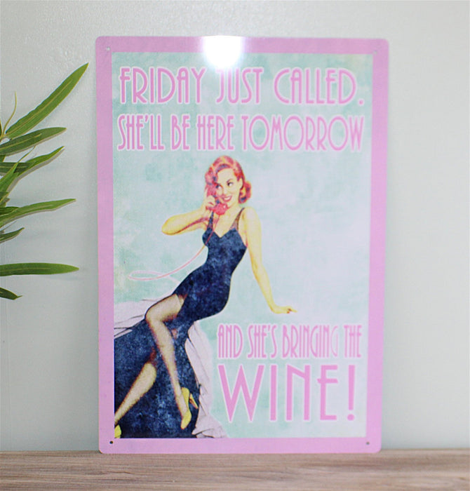 Vintage Metal Sign - Pin Up Girl - Kozeenest