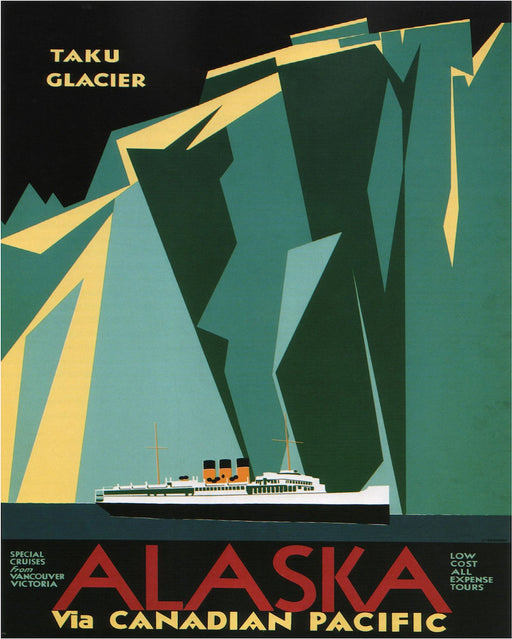 Vintage Metal Sign - Retro Advertising - Alaska Via Canadian Pacific Travel - Kozeenest