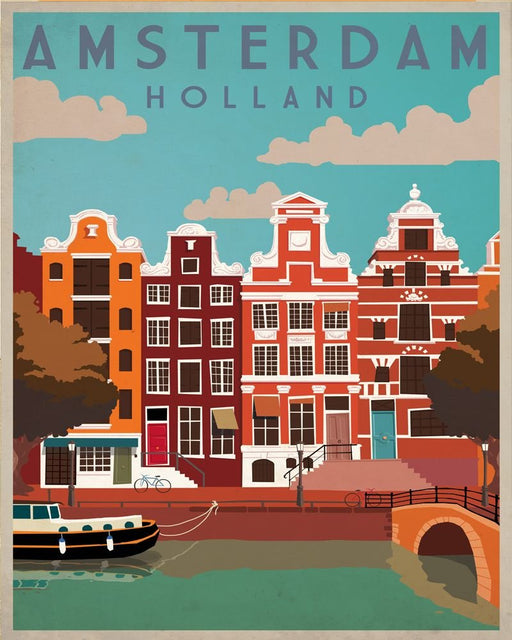 Vintage Metal Sign - Retro Advertising - Amsterdam Travel - Kozeenest