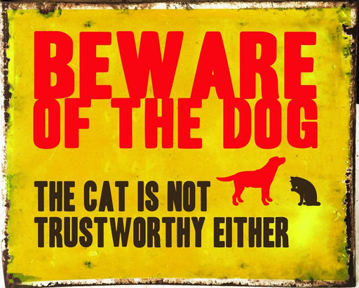 Vintage Metal Sign - Beware Of The Dog - Kozeenest