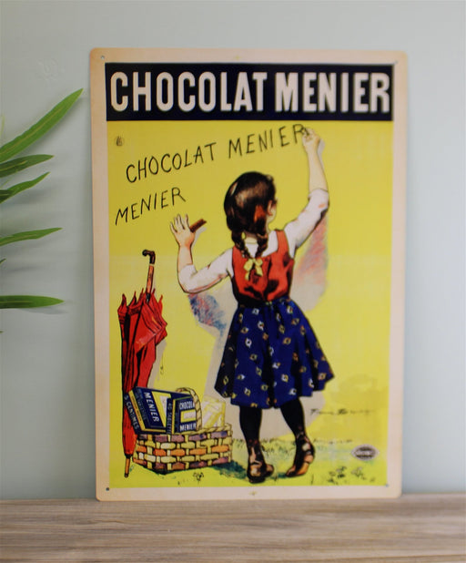 Vintage Metal Sign - Retro Advertising - Chocolate Menier - Kozeenest