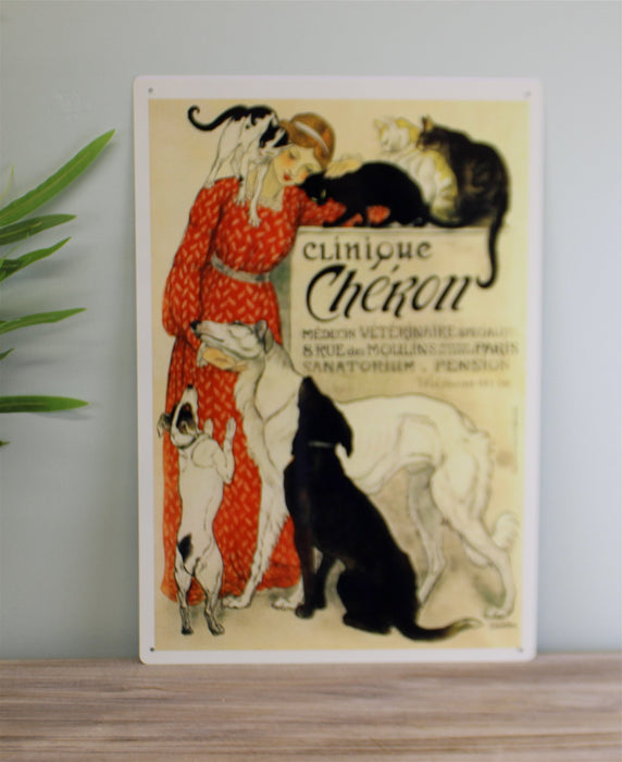 Vintage Metal Sign - Retro Advertising - Clinique Cheron - Kozeenest