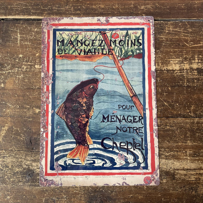 Vintage Metal Sign - Old Fishing Sign - Kozeenest