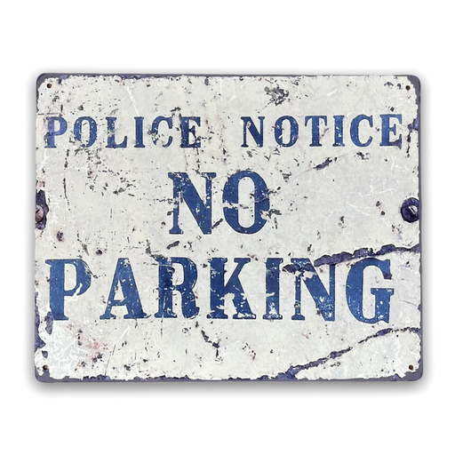 Vintage Metal Sign - Police Notice No Parking - Kozeenest