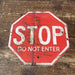 Vintage Metal Sign - Stop, Do Not Enter Sign - Kozeenest