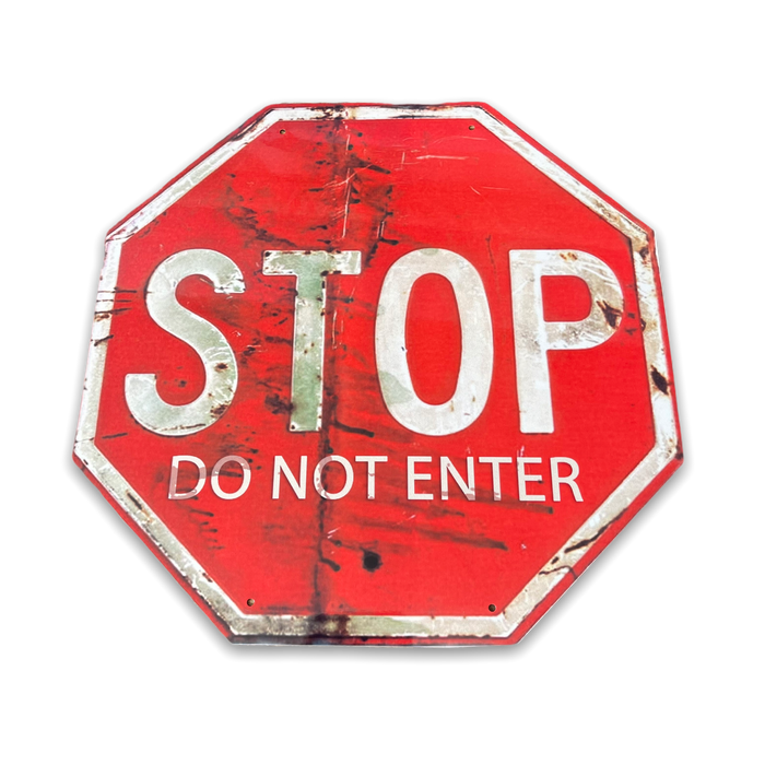 Vintage Metal Sign - Stop, Do Not Enter Sign - Kozeenest