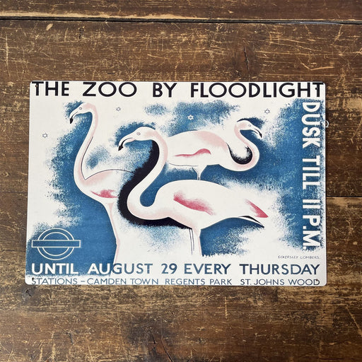 Vintage Metal Sign - London Underground, Visit The Zoo - Kozeenest