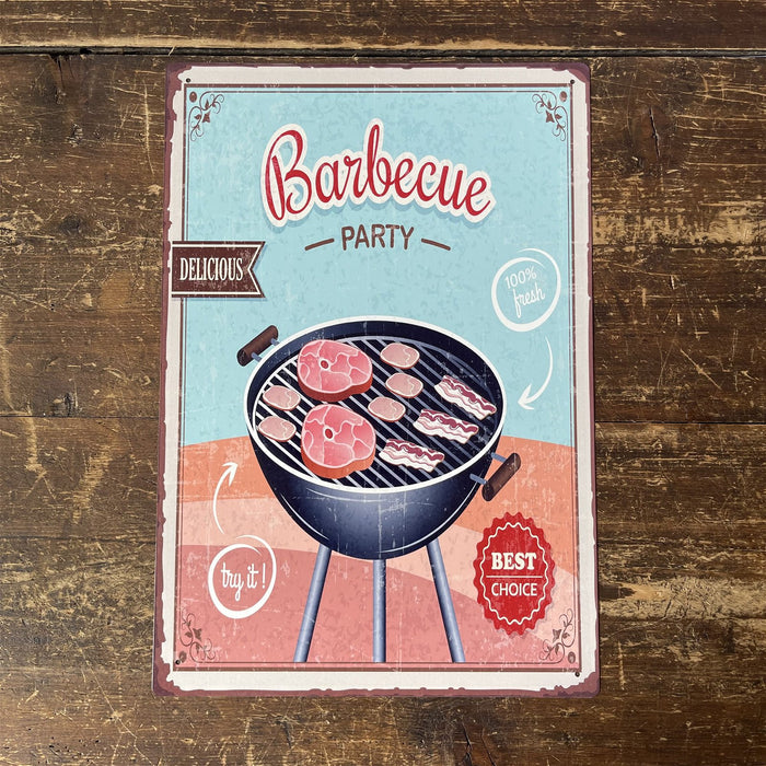 Vintage Metal Sign - Retro Barbecue Party Sign - Kozeenest