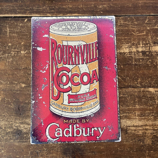 Vintage Metal Sign - Retro Advertising Cadbury Bournville Cocoa - Kozeenest