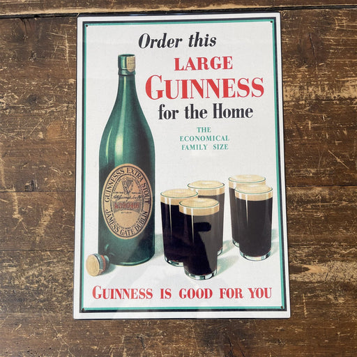 Vintage Metal Sign - Retro Advertising, Large Guinness For Home - Kozeenest