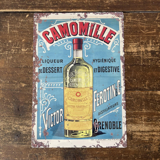 Vintage Metal Sign - Retro Advertising, Camomile Liqueur - Kozeenest