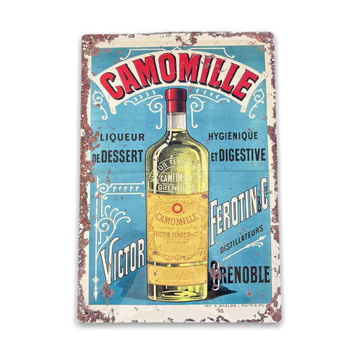 Vintage Metal Sign - Retro Advertising, Camomile Liqueur - Kozeenest