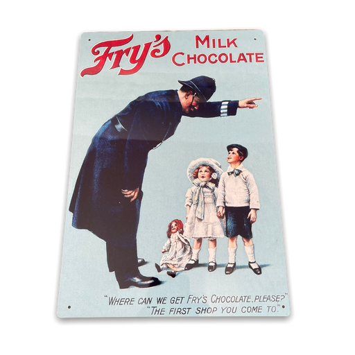 Vintage Metal Sign - Retro Advertising Fry's Milk Chocolates - Kozeenest