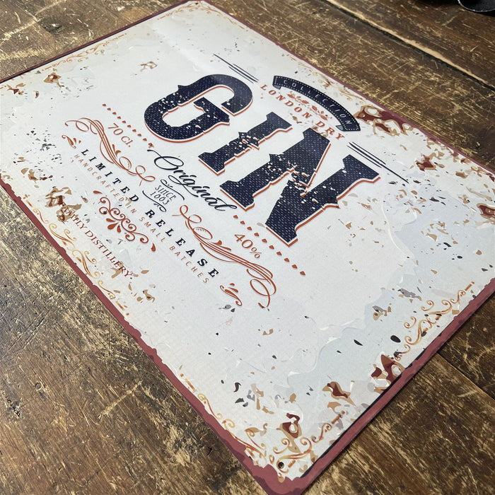 Vintage Metal Sign - Retro Advertising London Dry Gin - Kozeenest