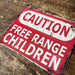 Vintage Metal Sign - Caution Free Range Children Wall Sign - Kozeenest