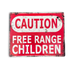 Vintage Metal Sign - Caution Free Range Children Wall Sign - Kozeenest