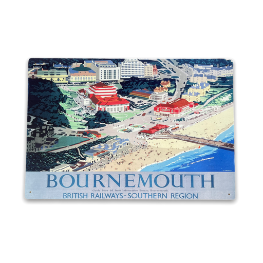 Vintage Metal Sign - British Railways Retro Advertising, Bournemouth - Kozeenest