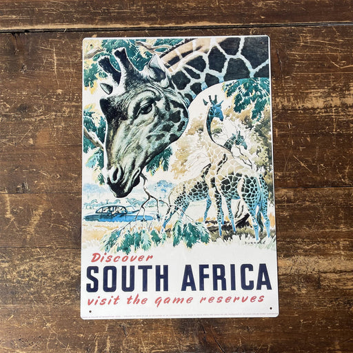 Vintage Metal Sign - Retro Travel Advertising, Visit South Africa - Kozeenest