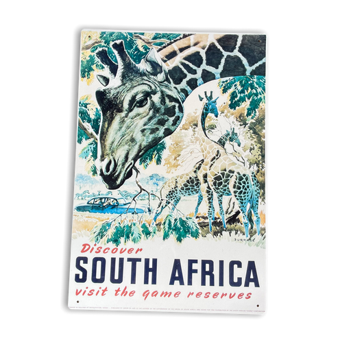 Vintage Metal Sign - Retro Travel Advertising, Visit South Africa - Kozeenest