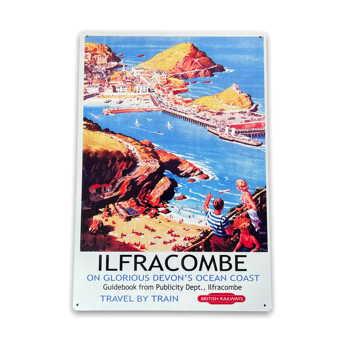 Vintage Metal Sign - British Railways Retro Advertising, Ilfracombe - Kozeenest