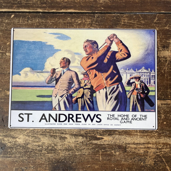 Vintage Metal Sign - British Railways Retro Advertising, St Andrews, Scotland - Kozeenest