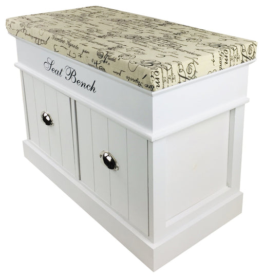 White Seat Bench With 2 Drawers & Lid 70cm - Kozeenest