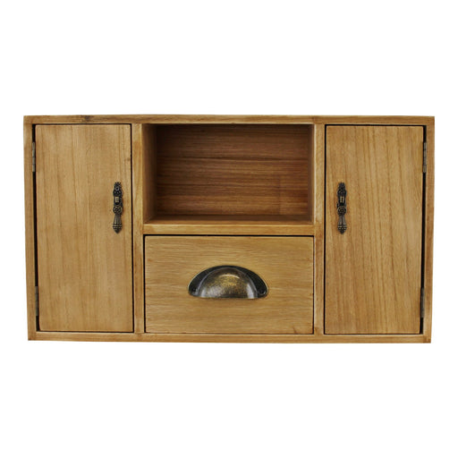 Small Wooden Cabinet with Cupboards, Drawer and Shelf - Kozeenest