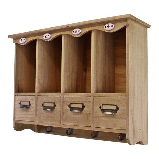 Wooden Wall Hanging Storage Unit - Kozeenest