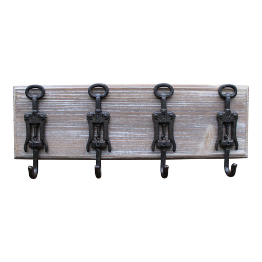 Rustic Cast Iron and Wooden Wall Hooks, Bottle Openers - Kozeenest