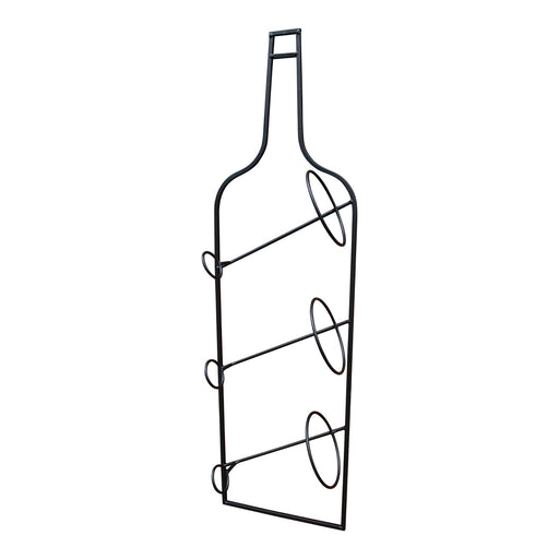 Wall Mounted Black Metal Wine Bottle Holder - Kozeenest