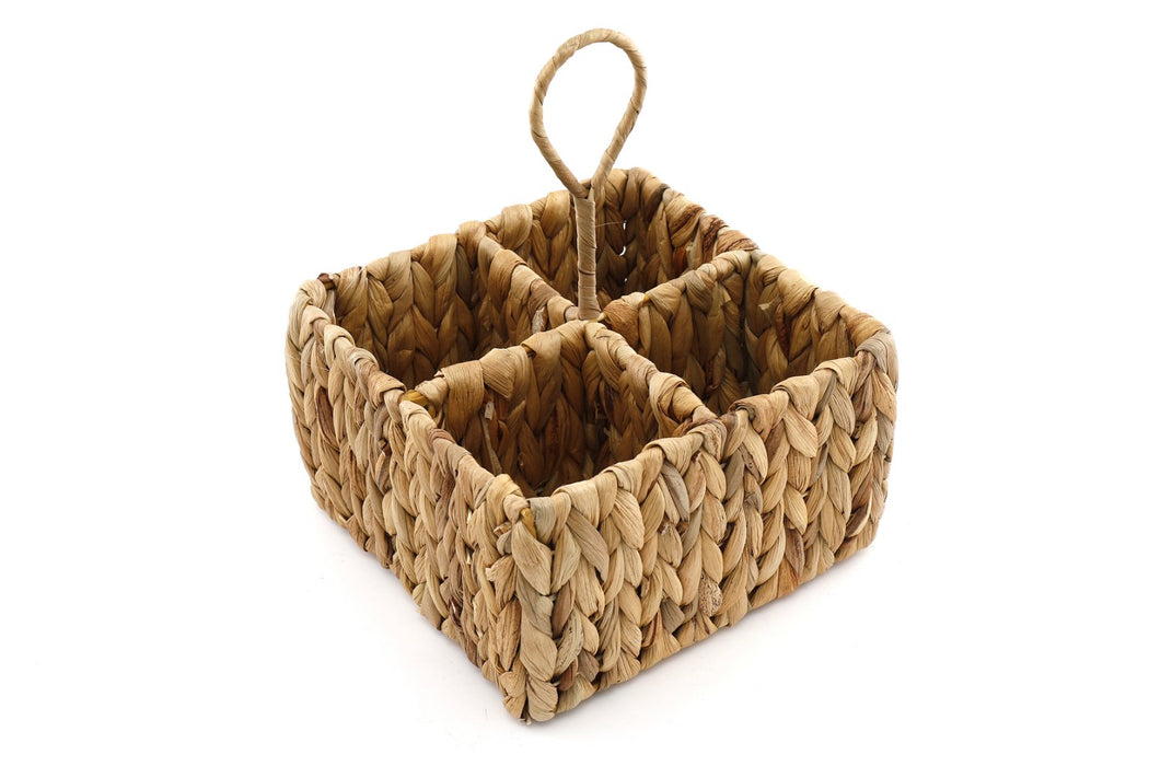 Square Raffia Weaved Cutlery Holder - Kozeenest