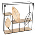 Square Metal Framed Rattan Leaf Shelf Unit - Kozeenest