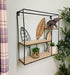 Square Metal Framed Rattan Leaf Shelf Unit - Kozeenest