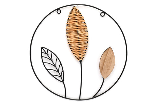 Rattan Leaf Metal Wall Deco 35cm - Kozeenest