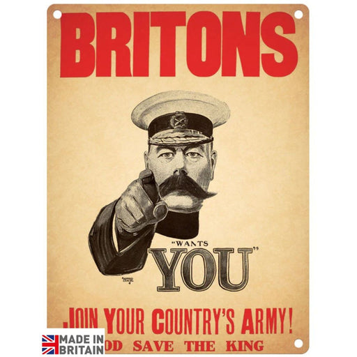 Small Metal Sign 45 x 37.5cm Vintage Retro Britons Got You - Kozeenest