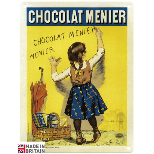 Small Metal Sign 45 x 37.5cm Vintage Retro Chocolat Menier - Kozeenest